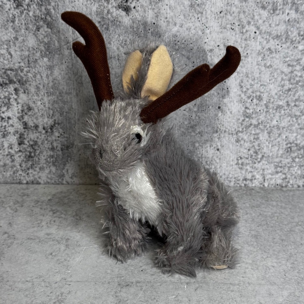 Wyoming Trading Co Jackalope Plush Stuffed Animal Grey White Cryptid Toy